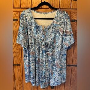 Women's Plus-Size Button Up Henley
